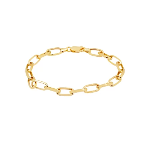 Pulseira elos alongados em ouro 18k