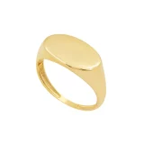 Anel dedinho oval em ouro 18k - Almaz