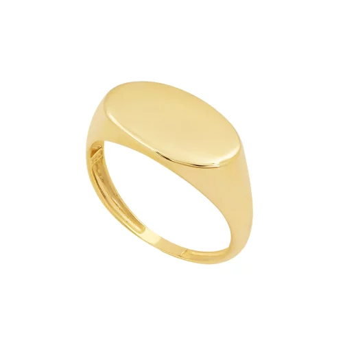 Anel dedinho oval em ouro 18k - Almaz