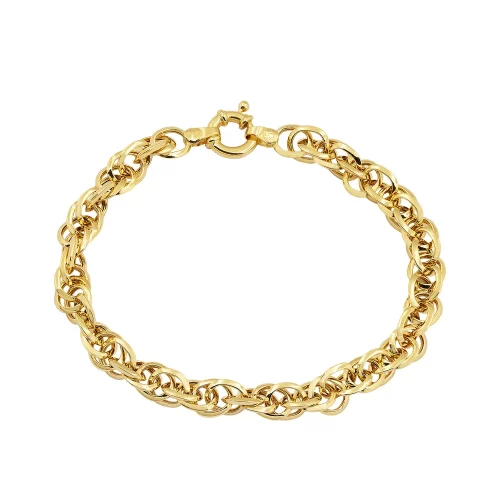 Pulseira elos torcidos em ouro 18k