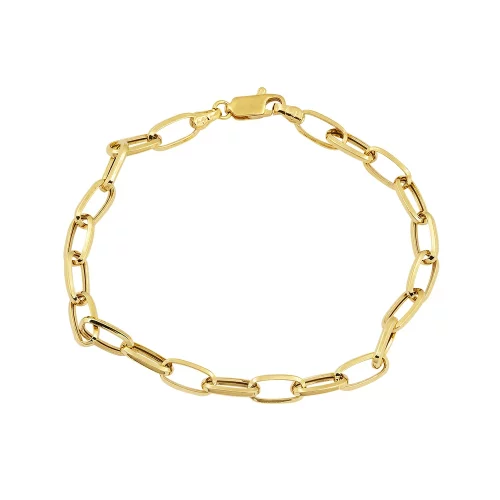 Pulseira elos alongados em ouro 18k