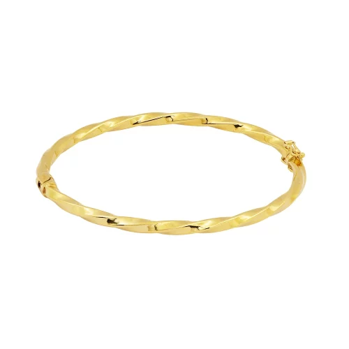 Pulseira bracelete torcido em ouro 18k